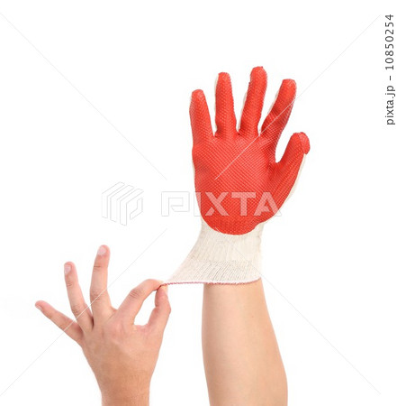 Latex glove for work on hand. 10850254