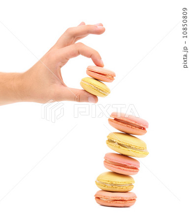 Stack of macaroons cakes 10850809