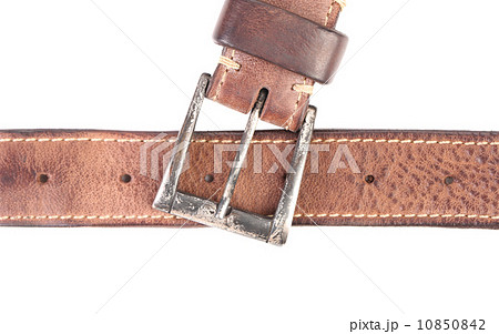 Fradment of brown belt and buckle. 10850842