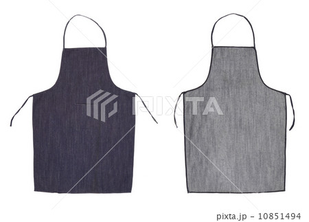 Kitchen blue apron. Front and back view Kitchen blue apron. Front and back view 10851494