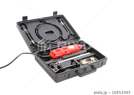 mini drill with props in black plastic case 10852095