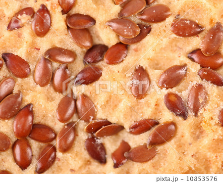 Cookies with sesame seeds close-up. 10853576