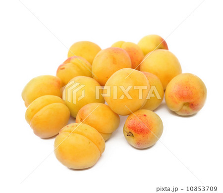 Bunch of ripe apricots. 10853709