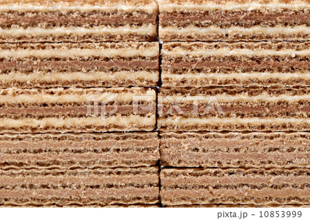 Close up of stack delicious wafer. 10853999