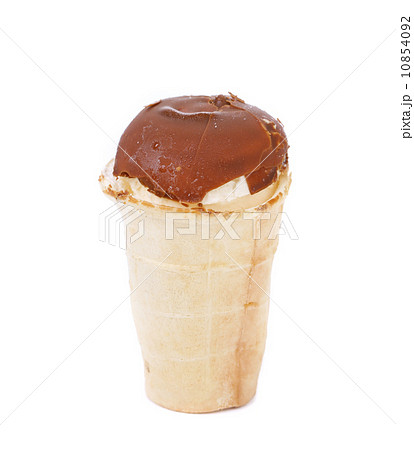 Waffle cup of chocolate ice cream Waffle cup of chocolate ice cream 10854092