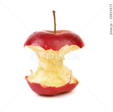 Red apple core on a white background Red apple core on a white background 10854975