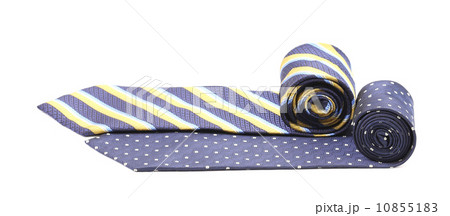 Two rolled ties isolated on white 10855183