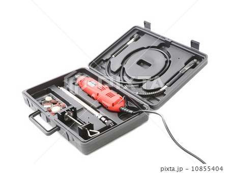Mini drill with props in black plastic case. Mini drill with props in black plastic case. 10855404