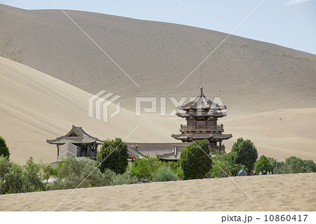 Medieval Mingsha Crescent Moon Spring in Dunhuang Medieval Mingsha Crescent Moon Spring in Dunhuang 10860417
