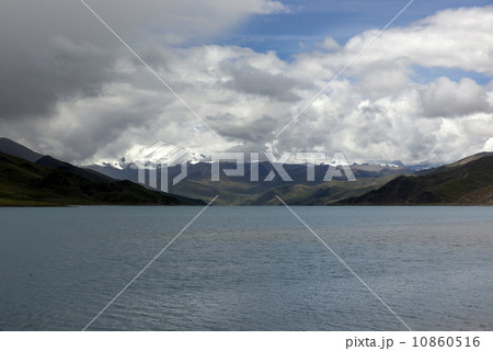 In the beautiful lakes and snow-capped mountains of Tibet 10860516