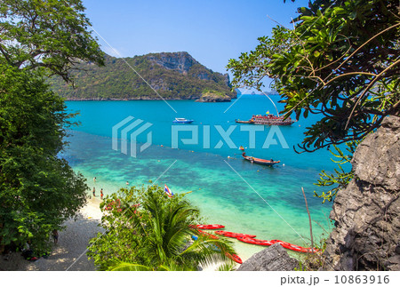 View from mountain on Angthong Marine National Park 10863916