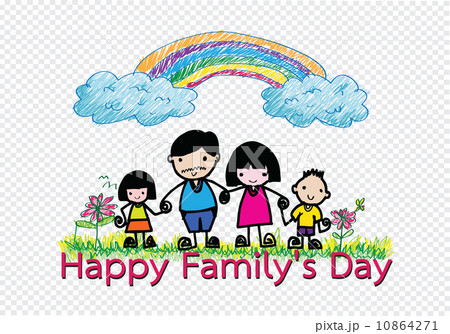 Happy family 's day  father, mother, son , girl idea design 10864271