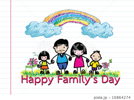 Happy family 's day  father, mother, son , girl idea design 10864274