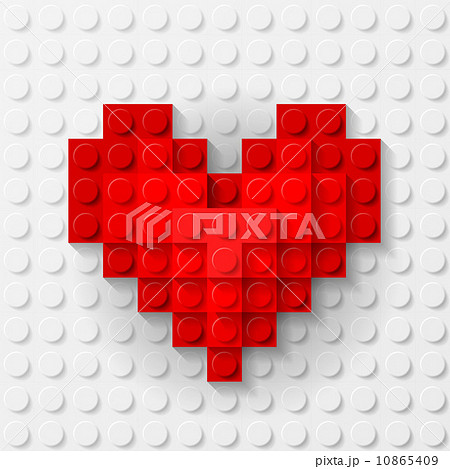 Red heart made of construction kit 10865409