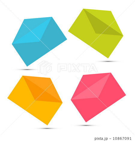 Colorful Paper Envelope Icons Set Isolated on White Background 10867091