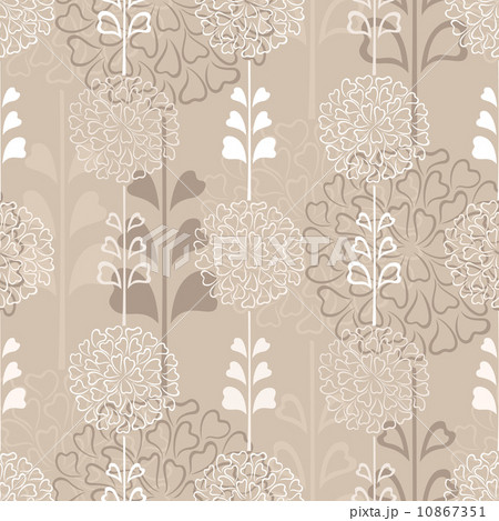 Flower decorative seamless background in sepia 10867351