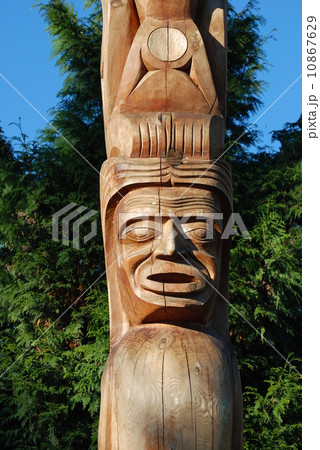 Totem shaped in Stanley park 10867629