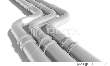 Modern industrial metal pipeline on white background 10868953