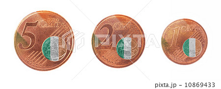 European union concept - 1, 2 and 5 eurocent 10869433