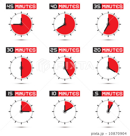 Five to Forty Five Minutes Stop Watch Illustration 10870904