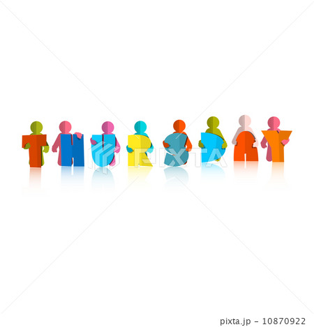 Thursday Colorful Title - Paper Cut People and Letters on White Background 10870922