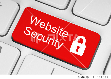 Red website security button . 10871234
