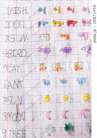 Child homework book count and drawing 10871450