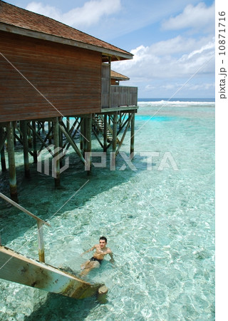 Young man relaxing in Maldives 10871716