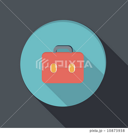 paper flat icon with a shadow, briefcase 10873938