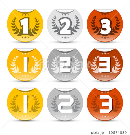 Gold, Silver, Bronze Labels Set 10874089