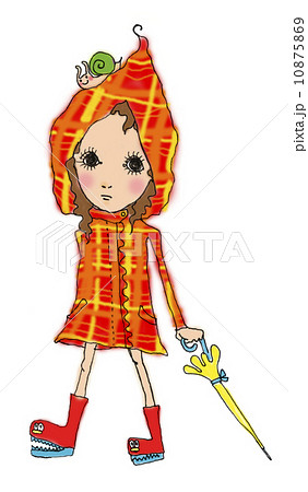 雨の日のお出かけのイラスト素材 10875869 Pixta