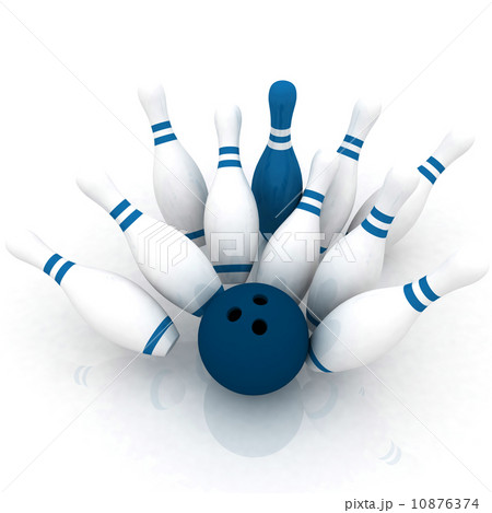 Bowling ball crashing into the pins Bowling ball crashing into the pins 10876374