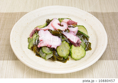 おいしいタコとワカメときゅうりの酢の物 10880457