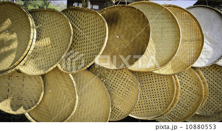 Thai Handmade Bamboo Threshing Basket Thai Handmade Bamboo Threshing Basket 10880553
