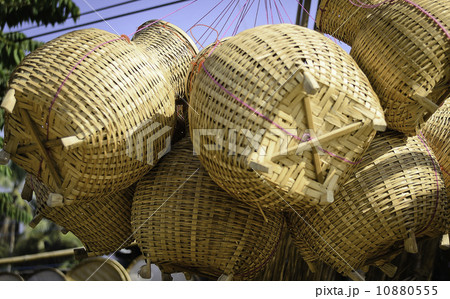 Thai Handmade Bamboo Fish Container 10880555