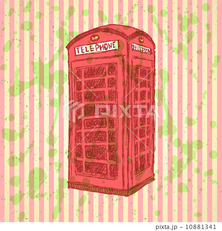 Sketch London phone cabin, vector  background 10881341
