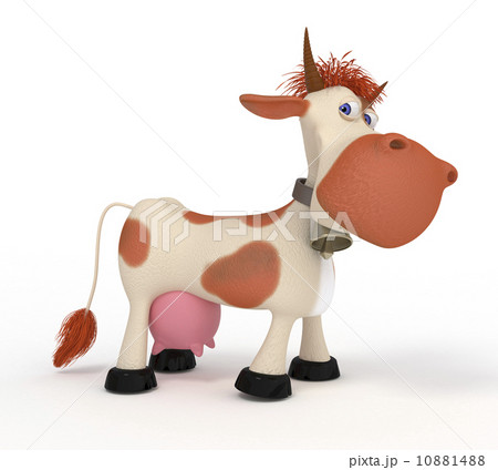 3d cow on a pasture. 3d cow on a pasture. 10881488