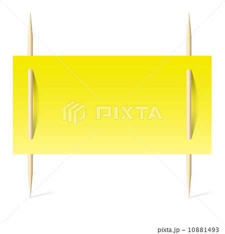 Yellow paper on toothpicks 10881493
