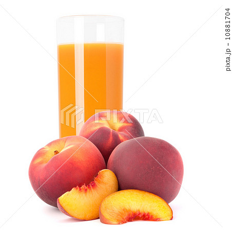 Peach fruit juice in glass Peach fruit juice in glass 10881704