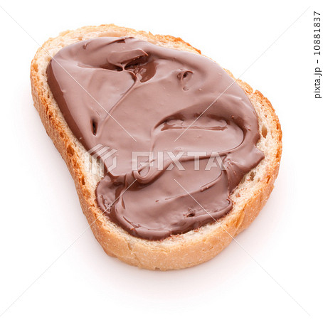 Bread with chocolate cream isolated on white background cutout 10881837