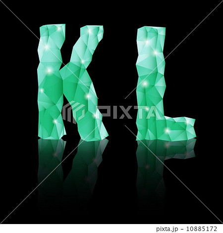 Emerald green polygonal font 10885172