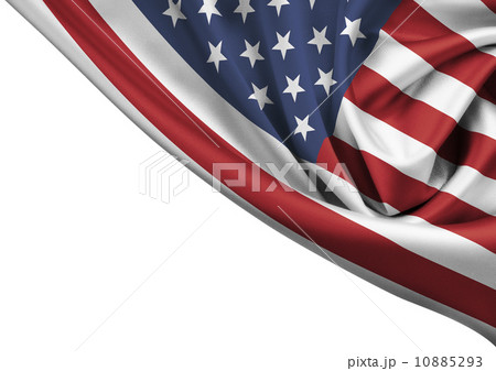 USA waving flag corner isolated on white USA waving flag corner isolated on white 10885293