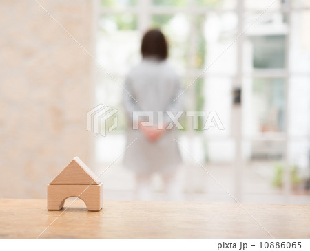 家と女性 10886065