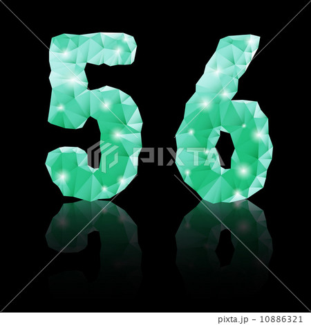 Emerald green polygonal font 10886321