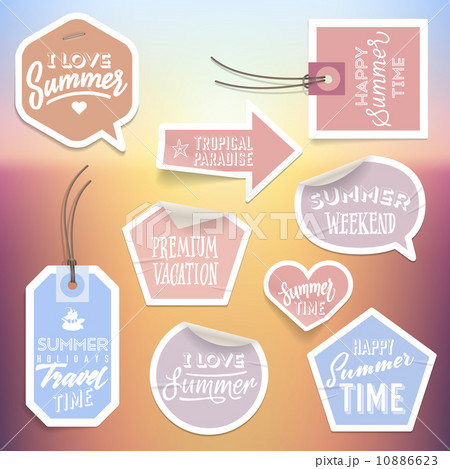 Summer holiday vacation stickers and labels 10886623