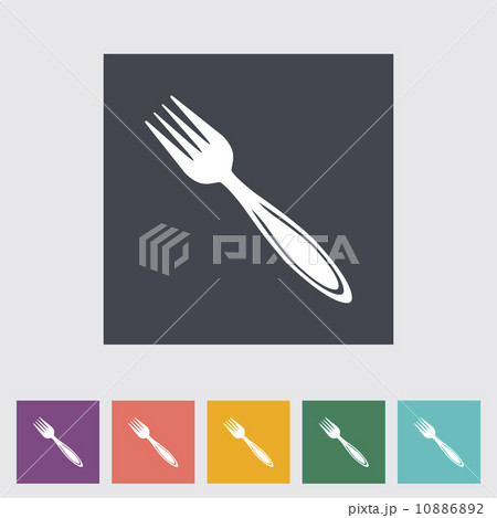 Fork flat iconのイラスト素材 [10886892] - PIXTA