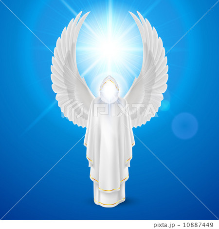 White Angel Against Blue Skyのイラスト素材