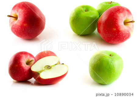 page of apples isolated on the white 10890034