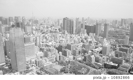東京 高層ビルからの風景 モノクロ調の写真素材 東京 高層ビルからの風景 モノクロ調の写真素材