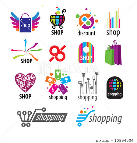 collection of vector logos and shopping discounts 10894604